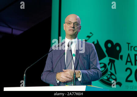 Paris, Frankreich. 14. Oktober, 2019. Jean-Michel Blanquer, Minister für Nationale Bildung bei der 15. Auflage des APAJH Trophäen Stockfoto