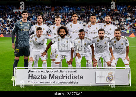 Madrid, Spanien. 30 Okt, 2019. Team Foto von Real Madrid in der Primera División Match zwischen Real Madrid und CD Leganes an Santiago Bernabeu. (Endstand: Real Madrid 5 - 0 Leganes) Credit: SOPA Images Limited/Alamy leben Nachrichten Stockfoto