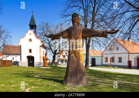 Vesnice Holasovice (UNESCO), selske baroko 19. stol., Jizni Cechy, Ceska Republika/Holasovice Dorf (UNESCO), Südböhmen, Tschechische Republik Stockfoto