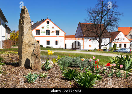 Vesnice Holasovice (UNESCO), selske baroko 19. stol., Jizni Cechy, Ceska Republika/Holasovice Dorf (UNESCO), Südböhmen, Tschechische Republik Stockfoto