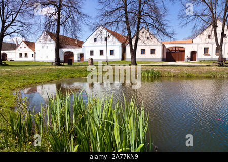 Vesnice Holasovice (UNESCO), selske baroko 19. stol., Jizni Cechy, Ceska Republika/Holasovice Dorf (UNESCO), Südböhmen, Tschechische Republik Stockfoto
