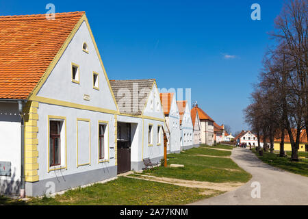 Vesnice Holasovice (UNESCO), selske baroko 19. stol., Jizni Cechy, Ceska Republika/Holasovice Dorf (UNESCO), Südböhmen, Tschechische Republik Stockfoto