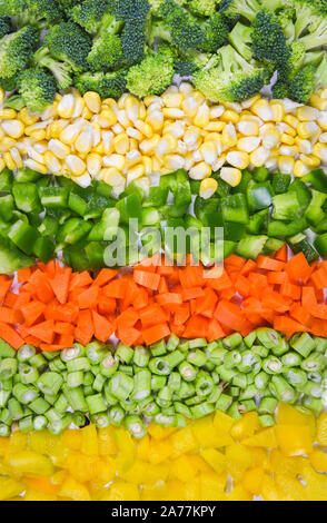 Gemüse und Obst Hintergrund gesunde Nahrung für das Leben/sortierten frisches Obst gelbe und grüne Gemüse gemischte Auswahl verschiedenen Broccoli Paprika Stockfoto