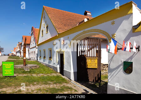 Vesnice Holasovice (UNESCO), selske baroko 19. stol., Jizni Cechy, Ceska Republika/Holasovice Dorf (UNESCO), Südböhmen, Tschechische Republik Stockfoto