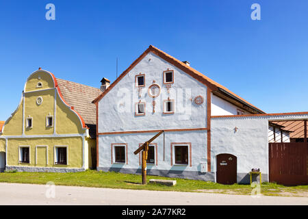 Vesnice Holasovice (UNESCO), selske baroko 19. stol., Jizni Cechy, Ceska Republika/Holasovice Dorf (UNESCO), Südböhmen, Tschechische Republik Stockfoto