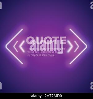 Retro neon leuchtenden Anführungszeichen frame Stock Vektor