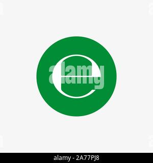 Geschätzte unterzeichnen, E Markierung Symbol. Vector Illustration, flache Bauform. Stock Vektor