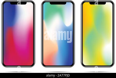 Satz von neuen Smartphone Vorlagen mit bunten Gradienten Stock Vektor