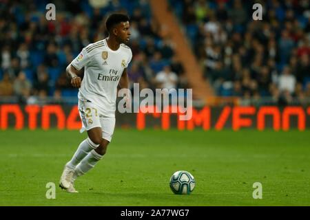 Madrid, Spanien. 31 Okt, 2019. RODRYGO GEHT BEIM SPIEL REAL MADRID GEGEN CD LEGANES IM STADION SANTIAGO BERNABEU. Mittwoch, 30. Oktober 2019 Credit: CORDON PRESSE/Alamy leben Nachrichten Stockfoto