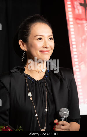 Tokio, Japan. 29 Okt, 2019. Schauspielerin Zhang Ziyi besucht eine besondere Filmvorführung von "The Road Home", die im Rahmen der 32. Tokyo Film Festival 2019. Credit: SOPA Images Limited/Alamy leben Nachrichten Stockfoto