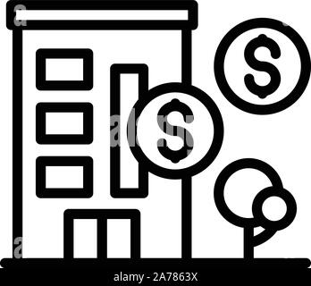 Obdachlosenheim Symbol, outline Style Stock Vektor