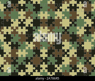 Separate bunte camouflage Puzzle, nahtlose Darstellung Stockfoto