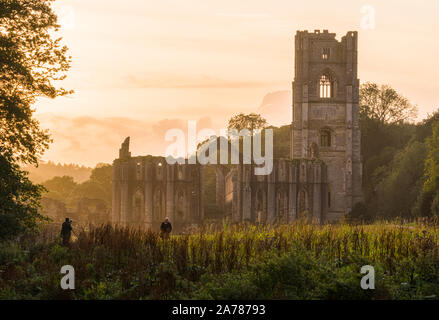 Magnificent Fountains Abbey in North Yorkshire Stockfoto