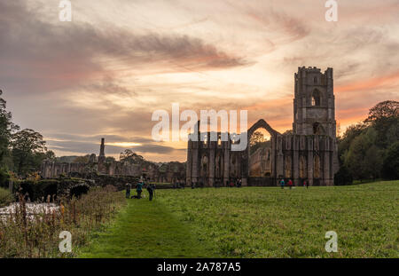 Magnificent Fountains Abbey in North Yorkshire Stockfoto