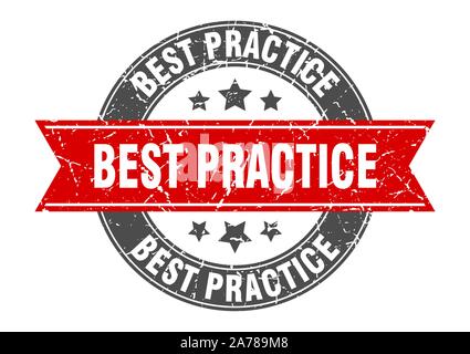 Best practice runden Stempel mit rotem Band. best practice Stock Vektor