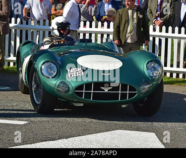 Adrian Beecroft, Aston Martin DBR 1, 1959 RAC TT Demonstration, Goodwood Revival 2019, September 2019, Automobile, Autos, Rundstrecke, Classic, Komp Stockfoto