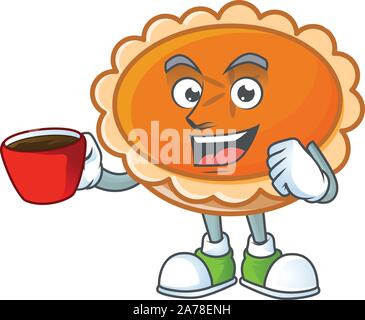 Orange Torte cartoon mit Trinkwasser in Schale Maskottchen Design. Stock Vektor