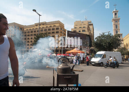Tea time Märtyrer square Beirut Libanon Stockfoto