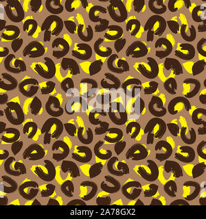 Bunte klassisch modernen Animal Leopard Pinselstriche nahtlose Hintergrund drucken in Vektor - Geeignet für Website Ressourcen Grafik, Druck, Design Stockfoto