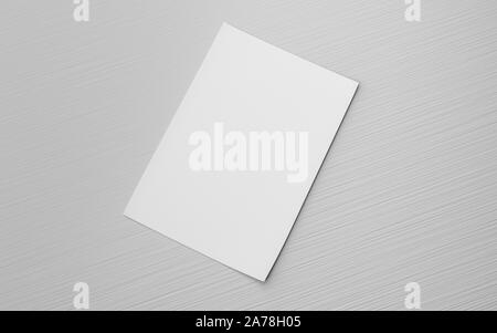 Leer, leeres Blatt isoliert auf grau, Ihr Design zu ersetzen 3d-Grafik rendern Stockfoto