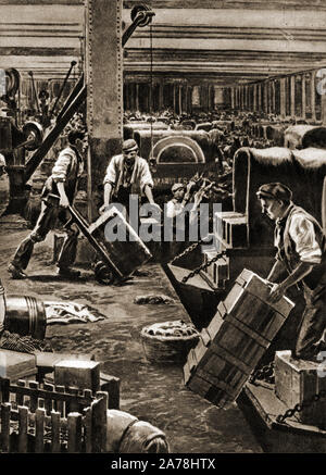 Der 1920er Zeitschrift Abbildung: warenlager am Bahnhof Marylebone, London Stockfoto