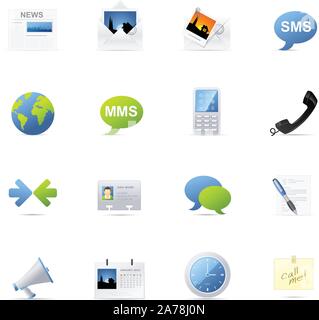 Vecto Vector Icons. Kommunikation Stock Vektor