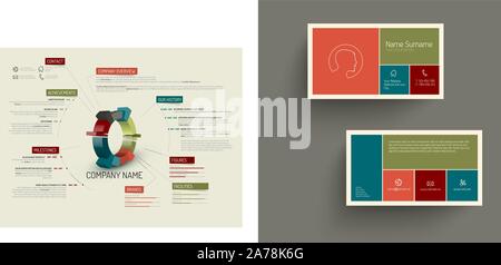 Vector retro Unternehmen Übersicht Design Template Stock Vektor