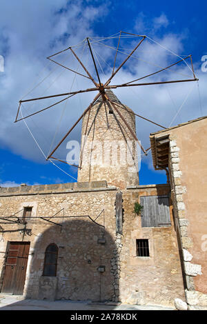 Windmühle in Algaida, Mallorca, Balearen, Spanien Stockfoto