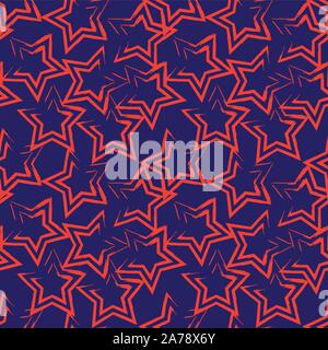 Bunte Pinselstriche nahtlose Star nahtlose Muster in Vektor - geeignet für Ausdrucke, Muster, Hintergründe für verschiedene Medien und Websites Stock Vektor