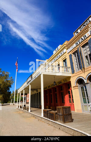 Pacific Rail Road, Huntington & hopkins Hardware und N. Dingley Star Mühlengebäude. Altstadt, Sacramento, die Hauptstadt des Staates Kalifornien, USA Stockfoto