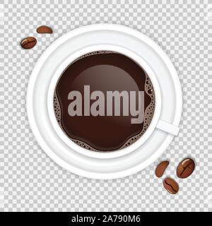 Tasse Kaffee und Bohnen Stock Vektor