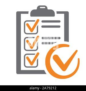 Zwischenablage mit Checkliste Symbol Stock Vektor