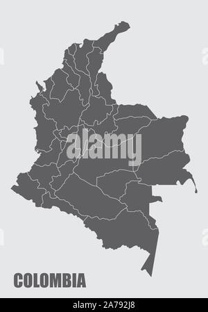Kolumbien Regionen Karte Stock Vektor