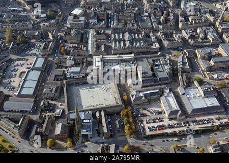 Luftaufnahme von Halifax Town Center, West Yorkshire, UK Stockfoto
