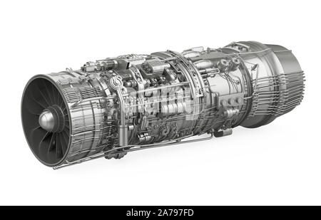 Turbofan Jet Engine isoliert Stockfoto