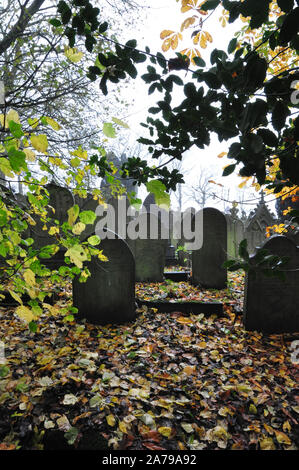 Laub in Haworth Friedhof, Bronte Landschaft, Yorkshire Stockfoto