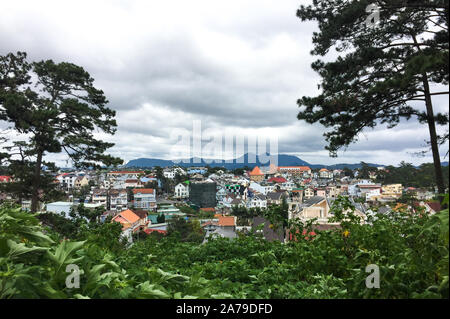 Luftaufnahme von Dalat, Vietnam. Dalat ist im zentralen Hochland von Vietnam. Stockfoto