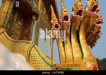 Buddhistische Tempel (Haw Pha Bang) in Luang Prabang (Laos) Stockfoto