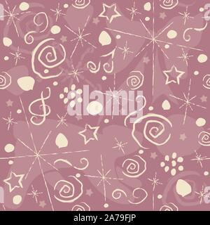 Nahtlose Muster mit Musik und anderen doodles. Winter Kollektion. Vector Illustration. Stock Vektor