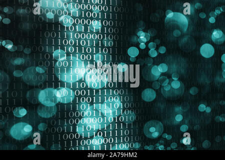 Grün ist der binäre Code als Hintergrund Stockfoto