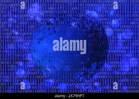 Blau ist der binäre Code als Hintergrund Stockfoto