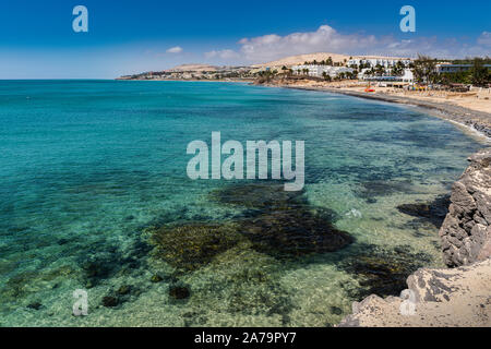 An der Küste der spanischen Insel Fuerteventura im Ferienort Costa Calma Stockfoto