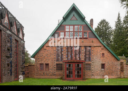 Jesteburg, Kunststätte Bossard, Atelierhaus, 1912-1914 von Johann Michael Bossard erbaut, links der "kunsttempel", 1926-1930 Stockfoto