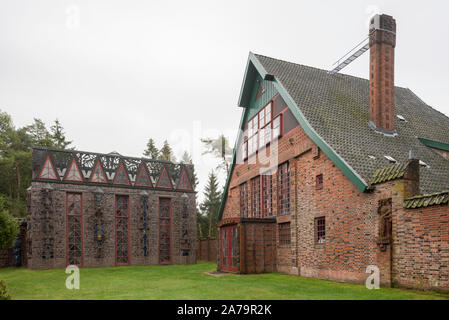 Jesteburg, Kunststätte Bossard, Atelierhaus, 1912-1914 von Johann Michael Bossard erbaut, links der "kunsttempel", 1926-1930 Stockfoto