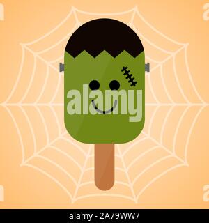 Monster Form Eis Popsicle. Halloween Jahreszeit-Vector Illustration Stock Vektor