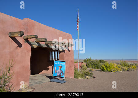 Das historische Painted Desert Inn, Petrified Forest NP, AZ Stockfoto
