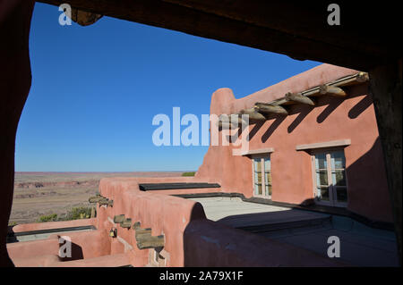 Das historische Painted Desert Inn, Petrified Forest NP, AZ Stockfoto