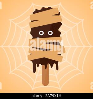 Monster Form Eis Popsicle. Halloween Jahreszeit-Vector Illustration Stock Vektor