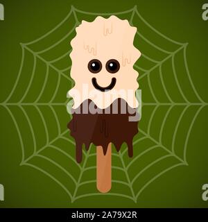 Monster Form Eis Popsicle. Halloween Jahreszeit-Vector Illustration Stock Vektor