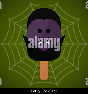 Monster Form Eis Popsicle. Halloween Jahreszeit-Vector Illustration Stock Vektor